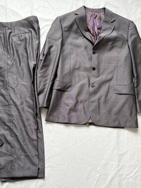 Earvin Magic Johnson suit gray 46R 40R pants 40x28 two piece blazer